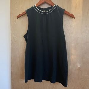 Banana Republic Black Beaded Neck Tank Top / Blouse / Size XS